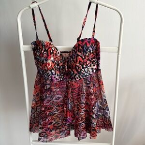 Bathing suit top size 12 that mixes and matches with different black bottoms